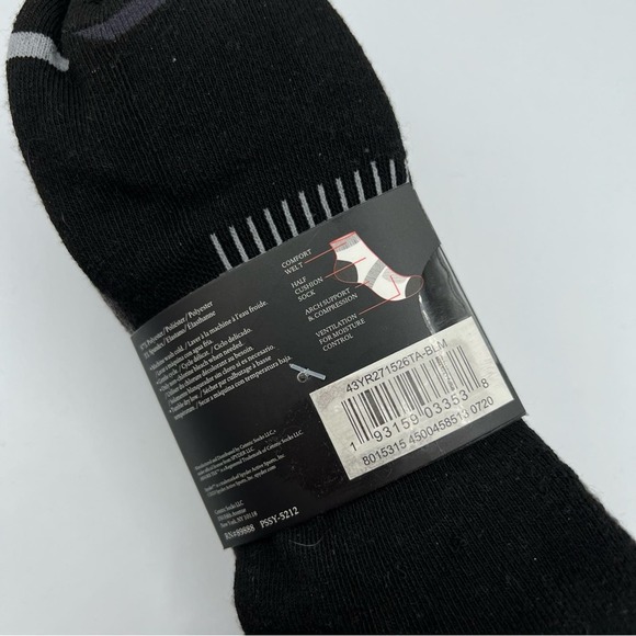 Spyder Quarter Black Grey 5 Pairs Socks Men’s Size 6-12 - Picture 5 of 5